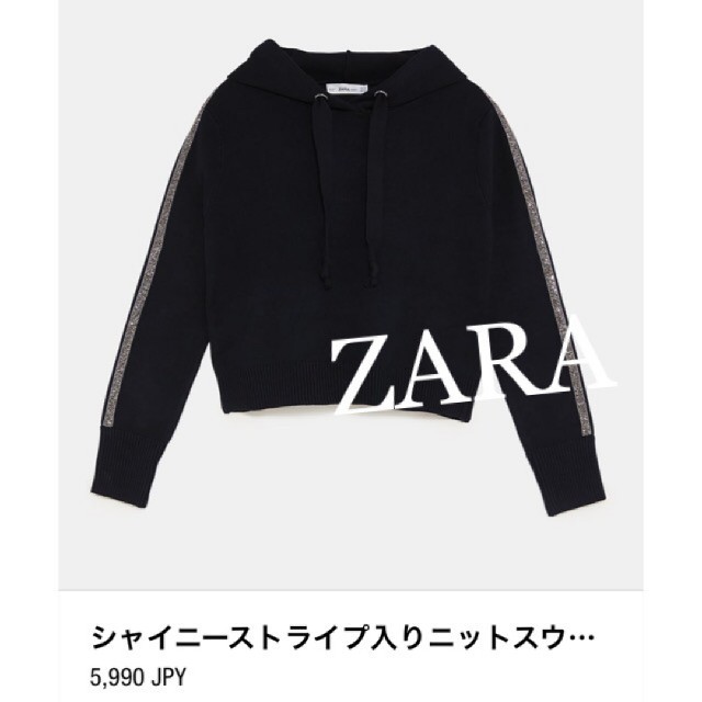 ZARA(ザラ)のZARA シャイニーストライプ入りニットスウェット レディースのトップス(パーカー)の商品写真