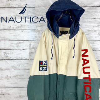 ノーティカ(NAUTICA)の希少 90s ノーティカ マウンテンパーカー スリーブロゴ 刺繍 デカロゴ(マウンテンパーカー)