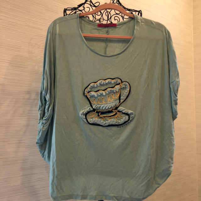 DOLLY GIRL BY ANNA SUI(ドーリーガールバイアナスイ)のアナスイ   レーヨン100%  ブルーグリーン✳️ レディースのトップス(Tシャツ(半袖/袖なし))の商品写真