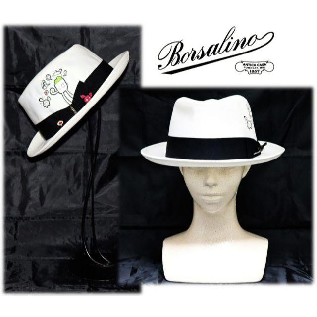 Borsalino(ボルサリーノ)の新品◆【ボルサリーノ 】willowコラボ希少モデル 中折れハット 白 62cm メンズの帽子(ハット)の商品写真