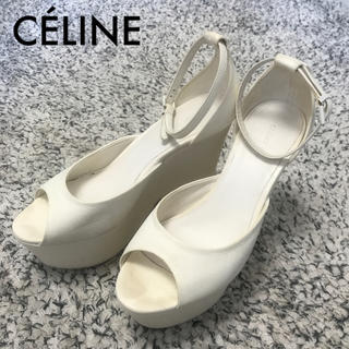 セリーヌ(celine)のCELINE 正規品 白オープントゥヒール (ハイヒール/パンプス)