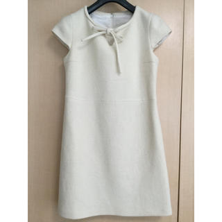 クレージュ(Courreges)の[未使用・定価48,000円] Courreges クレージュ 白ワンピース(ひざ丈ワンピース)