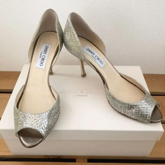 JIMMY CHOO◎オープントゥ グリッター パンプス 海外輸入 .0%OFF