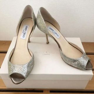 ジミーチュウ(JIMMY CHOO)のJIMMY CHOO◎オープントゥ グリッター パンプス(ハイヒール/パンプス)