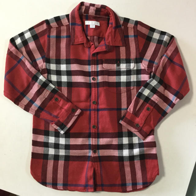 バーバリー ネルシャツ 10Y 140㎝ 赤ノバチェック 美品