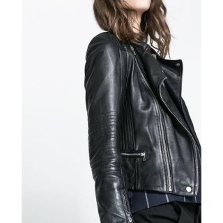 ザラ(ZARA)の【ZARA】ザラ 本革 レザー ライダース ジャケット S(ライダースジャケット)