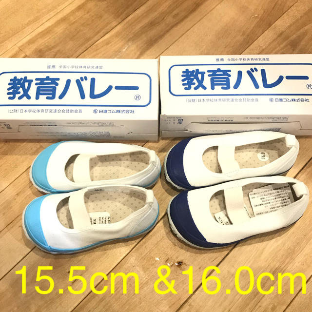 新品未使用☆上履き☆教育バレーシューズ 2足セット 15.5cm&16cm キッズ/ベビー/マタニティのキッズ靴/シューズ(15cm~)(スクールシューズ/上履き)の商品写真