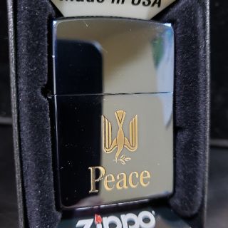 ジッポー(ZIPPO)の厳選中古❤95K`Zippo❤ピース限定ブルーチタン❤送料無料❤(タバコグッズ)