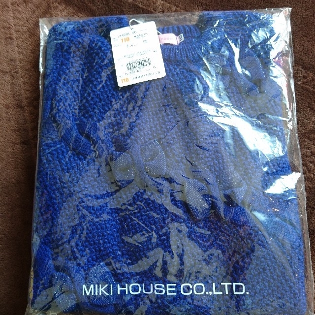 mikihouse(ミキハウス)のミキハウス ニット   セーター チュニック リボン ラメ キッズ/ベビー/マタニティのキッズ服女の子用(90cm~)(ニット)の商品写真