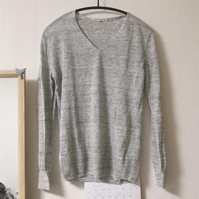 MUJI (無印良品)(ムジルシリョウヒン)のMUJI フレンチリネン Vネックセーター レディースのトップス(ニット/セーター)の商品写真