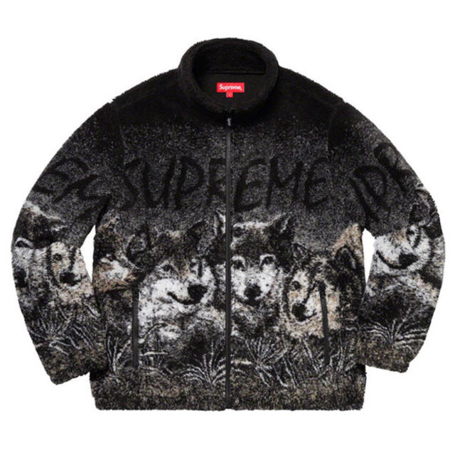 Supreme(シュプリーム)のMサイズ Supreme  Wolf fleece jacket Black 黒 メンズのジャケット/アウター(ブルゾン)の商品写真