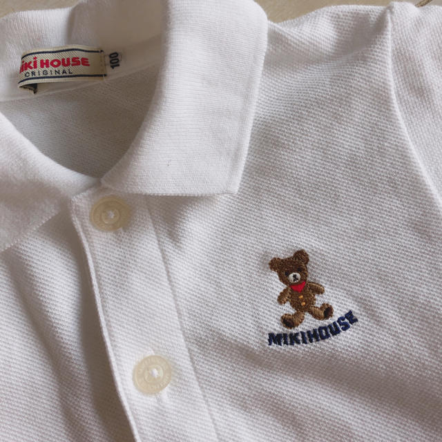 mikihouse(ミキハウス)のポロシャツ白 100 半袖 2枚セット キッズ/ベビー/マタニティのキッズ服男の子用(90cm~)(Tシャツ/カットソー)の商品写真