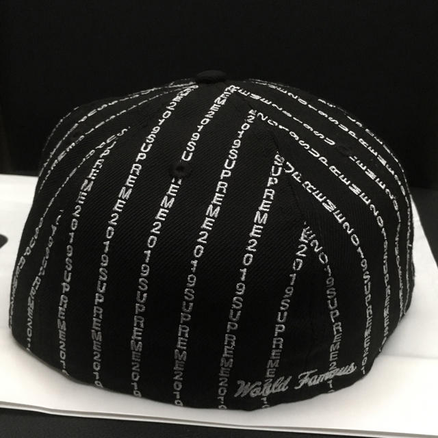 Text Stripe New Era Black Supreme 19ss