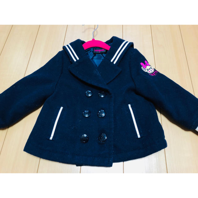 アースマジック 90cm 紺 マフィちゃん セーター風Pコート - ジャケット