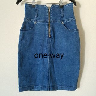 ワンウェイ(one*way)のone way デニムスカート(ひざ丈スカート)