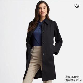 ユニクロ(UNIQLO)のkate様専用 ブロックテックステンカラーコート ユニクロ ブラック(トレンチコート)