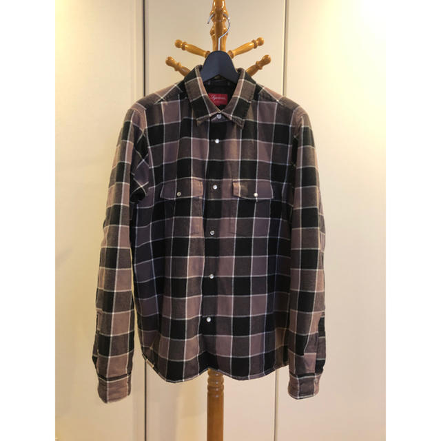 Supreme Quilted Faded Plaid Shirt 18AW