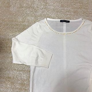 クイーンズコート(QUEENS COURT)の美品☆QUEENSCOURT☆季節の変わり目に使えるニット(カットソー(長袖/七分))