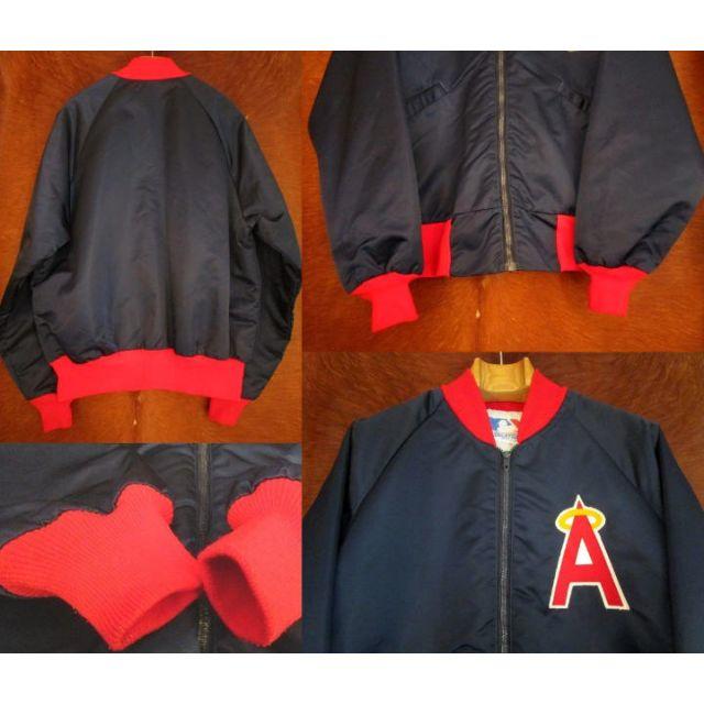 90s LAA エンゼルス MLBスターター 紺×赤 ナイロン ジャケット L 1