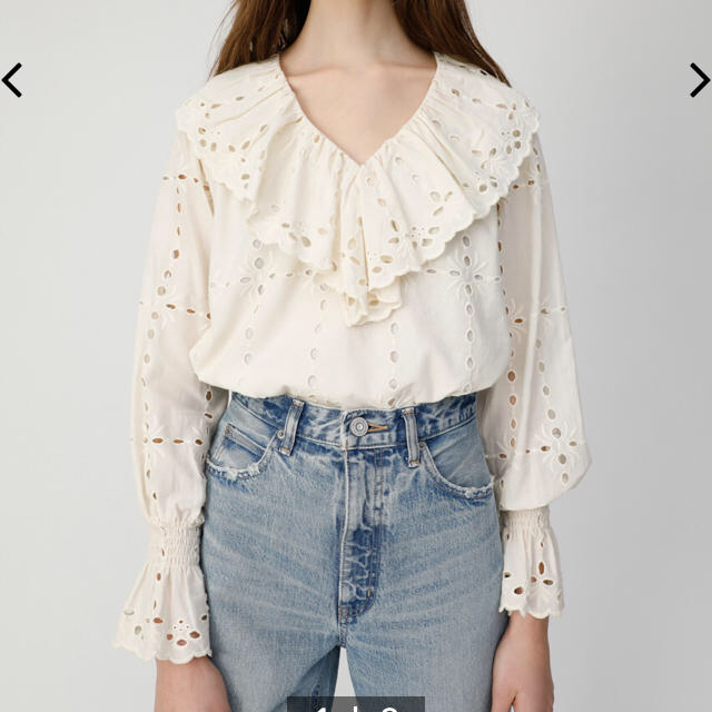 [新品未使用]　　MOUSSY　COTTON LACE RUFFLE　ブラウス