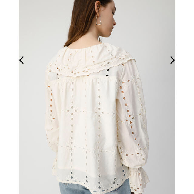 レディースCOTTON LACE RUFFLE /即完　moussy レース　ブラウス