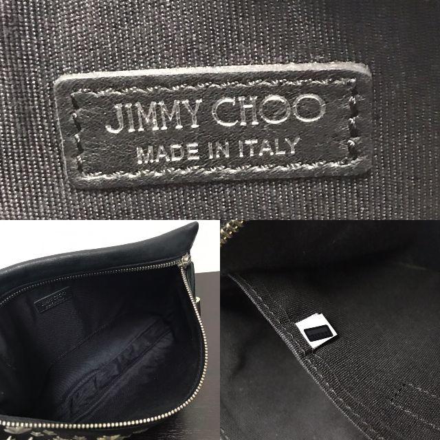 JIMMY CHOO(ジミーチュウ)のジミーチュウ　クラッチバッグ　黒　レザー　美品　スタッズ レディースのバッグ(クラッチバッグ)の商品写真