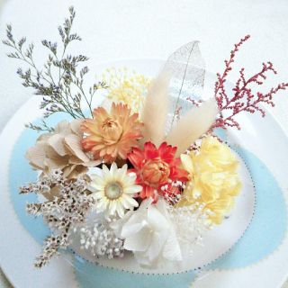 結婚式 髪飾り 花 ドライフラワー(ヘッドドレス/ドレス)