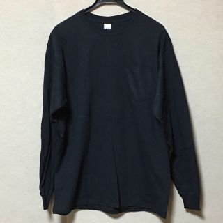 ギルタン(GILDAN)の新品 GILDAN 長袖ロンT ポケット付き ブラック L(Tシャツ/カットソー(七分/長袖))