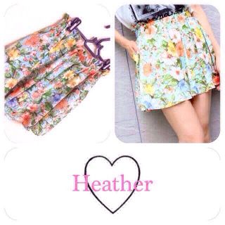 ヘザー(heather)のHeather 花柄スカパン(ショートパンツ)