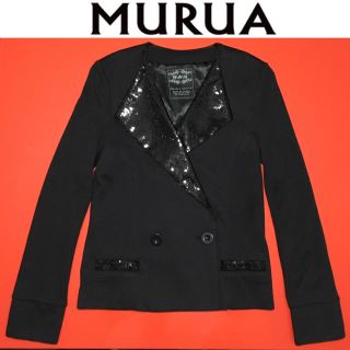 ムルーア(MURUA)のMURUA ノーカラー ジャケット ムルーア スパンコール (ノーカラージャケット)