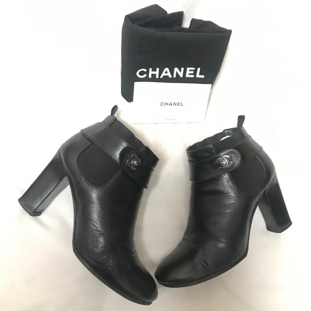 激安★CHANEL 人気！ターンロック ココマーク サイドゴア ブーツ シャネルレディース