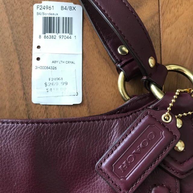 超美品 COACH コーチ レザートートバッグ ショルダーバッグ ボルドー 1