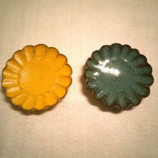 輪花豆皿 翡翠 淡黄 小澤基晴(食器)