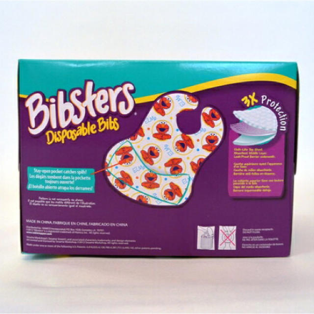 SESAME STREET(セサミストリート)の Bibsters  Disposable Bibs ビブスター 使い捨てスタイ キッズ/ベビー/マタニティのこども用ファッション小物(ベビースタイ/よだれかけ)の商品写真