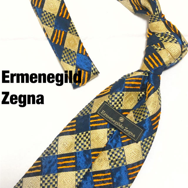 Ermenegildo Zegna(エルメネジルドゼニア)の【廃盤】Ermenegild Zegna ネクタイ チェック柄 剣幅9.5センチ メンズのファッション小物(ネクタイ)の商品写真