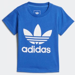 アディダス(adidas)の新品 アディダス ロゴT Tシャツ キッズ ブルー 青 80(Ｔシャツ)