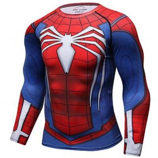 新品 メンズ トップス ドライインナー 長袖 Tシャツ スパイダー③(Tシャツ/カットソー(七分/長袖))