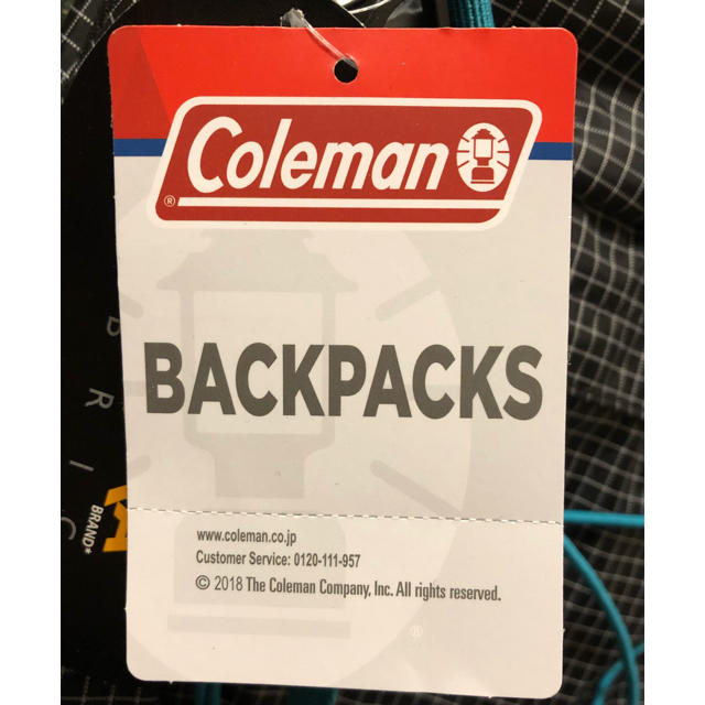 Coleman(コールマン)の未使用タグ付き ！Coleman ブラックストライプxターコイズブルー メンズのバッグ(バッグパック/リュック)の商品写真