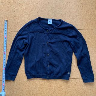 プチバトー(PETIT BATEAU)のプチバトーPETIT BATEAUカーディガンサイズ114 値下げ即買いNG(カーディガン)