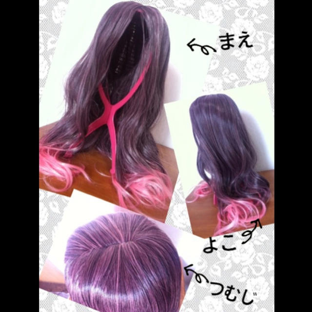 値下げ＊上下ツートンロングカールWIG レディースのウィッグ/エクステ(ロングカール)の商品写真