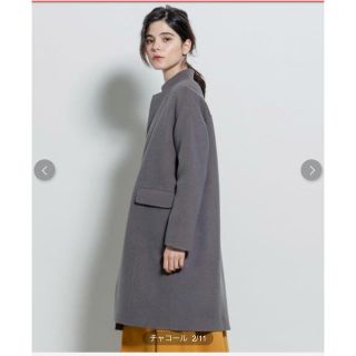 ランバンオンブルー(LANVIN en Bleu)のランバンオンブルー ウールコクーンコート 新品タグ付(ロングコート)