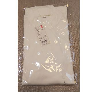 UNIQLO 白 ソフトハイネックT   Lサイズ(Tシャツ/カットソー(七分/長袖))