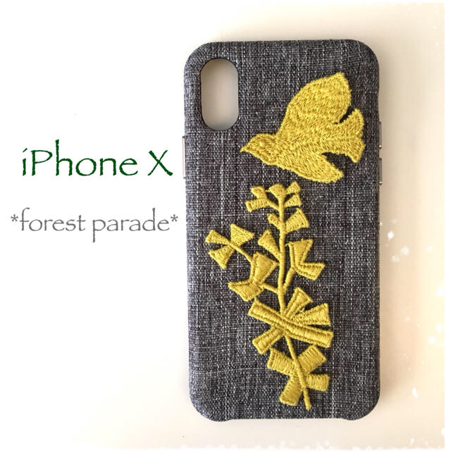 mina perhonen(ミナペルホネン)のforest parade*iPhoneX* ハンドメイドのスマホケース/アクセサリー(スマホケース)の商品写真