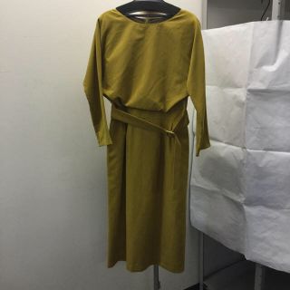 ユナイテッドアローズグリーンレーベルリラクシング(UNITED ARROWS green label relaxing)のグリーンレーベル 36号 ワンピース ベルト付き マスタード(ひざ丈ワンピース)