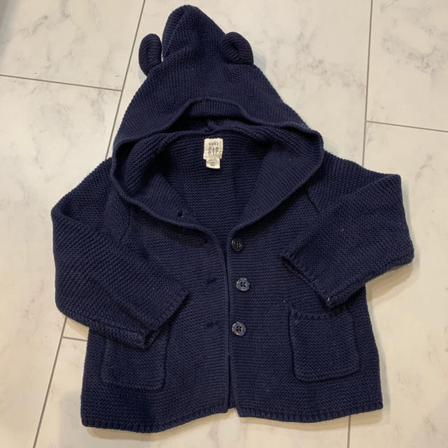 babyGAP(ベビーギャップ)のbaby GAP カーディガン クマ耳 12〜18month キッズ/ベビー/マタニティのベビー服(~85cm)(カーディガン/ボレロ)の商品写真