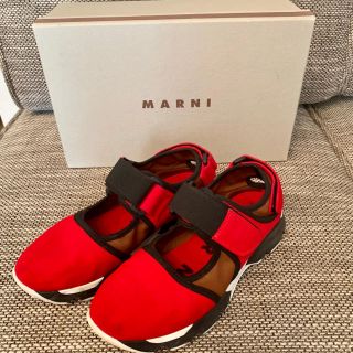 マルニ(Marni)の定価76680円 MARNI マルニ スニーカー  ベルクロ  赤×黒 35 (スニーカー)