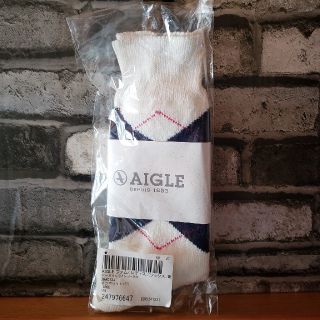 エーグル(AIGLE)のアーガイルラインソックス　サイズL（25-27）(ソックス)