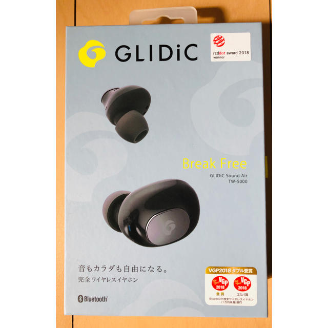 Softbank(ソフトバンク)のGLIDiC Sound Air TW-5000/ブラック スマホ/家電/カメラのオーディオ機器(ヘッドフォン/イヤフォン)の商品写真