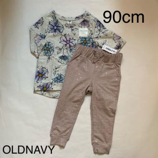 オールドネイビー(Old Navy)の【新品】OLDNAVY 90cm ラグラントレーナーとパンツ 2点(パンツ/スパッツ)