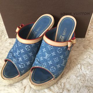 ルイヴィトン(LOUIS VUITTON)の正規品  鑑定済み  ルイヴィトン  ウェッジソール  デニムサンダル(サンダル)